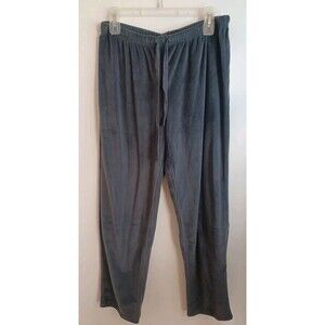 Cuddl Duds Loungewear Jogger Pants M Gray Elastic Waist Drawstring Soft Velour
